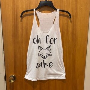 White Graphic Tank Top